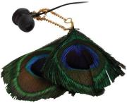 satzuma feather earphones peacock photo