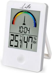 life wes 101 digital indoor thermometer and hygrometer with clock white