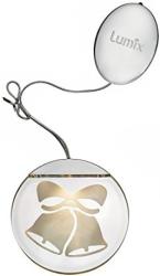 krinner deco highlights silver 10cm led light with acrylic motif bells 76101 photo