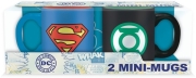 dc comics set 2 mini mugs 110ml superman green lantern photo