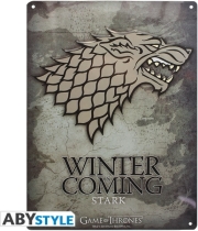 game of thrones metal plate stark 28x38cm with hook photo