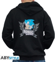 sonic hoodie opening logo man black l photo