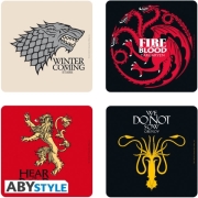 game of thrones set 4 coasters houses photo