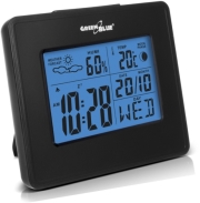 greenblue gb144 weather station clock moon calendar black photo