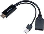 akasa ak cbhd24 25bk hdmi to displayport adapter with usb power cable 4k 60hz photo