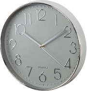 hama 186390 hama elegance wall clock 30 cm quiet silver grey photo