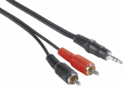hama 205106 audio connecting cable 2 rca male plugs 35 mm male plug stereo 2 m photo