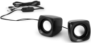 speakers abs with 35 mm stereo cable usb connection and volume control black photo