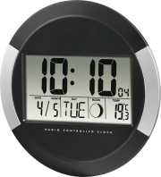 hama 186383 pp 245 dcf radio wall clock black photo