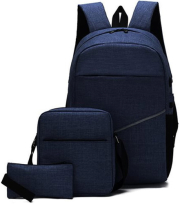 blaupunkt set 3 in 1 adiabroxo backpack tsantaki portofoli mple photo