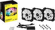 corsair icue sp120 rgb elite 120mm pwm fan triple pack with lighting node core photo