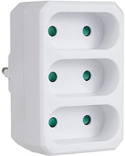 maclean mce212 triple flat universal plug 16a max3680w photo