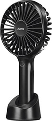 hama 12368 portable hand fan battery chargeable via usb 3 levels base blk photo