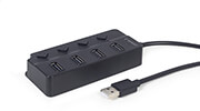 gembird uhb u2p4p 01 usb 20 4 port hub with switches black photo