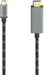 hama 200507 video cable usb c plug hdmi plug ultra hd 4k60 hz alu 150 m photo