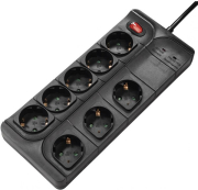 hama 137263 power strip 8 way with overvoltage protection 15 m black photo
