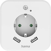 hama 223498 led night light with socket 2 usb outputs motion and light sensor photo