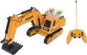 rc truck 12 channel excavator with light effect and music yellow photo