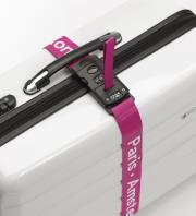 luggage mate lock strap with integrated scale magenta photo