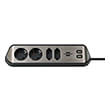 brennenstuhl 1153590410 estilo corner 4 way extension lead silver black photo
