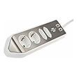 brennenstuhl 1153590420 estilo corner 4 way extension lead silver white photo