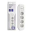 qoltec power strip 4 sockets 18m white photo