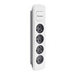 qoltec power strip 4 sockets 18m white grey photo