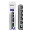 qoltec power strip 5 sockets 18m grey photo