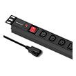 qoltec power strip for rack 19 1u 10a pdu cb 8xiec c13 2m photo