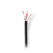 NEDIS CABR1525BK1000 MICROPHONE CABLE 2X 0.25 MM2 100 M REEL BLACK