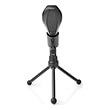 nedis mictu100bk wired microphone dual condenser with tripod usb photo