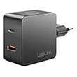 logilink pa0310 dual usb power socket adapter 1x usb a 1x usb c 45w black photo