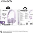 lamtech extra bass stereo headphones with mic purple lam113737 photo