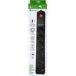 LAMTECH 6WAY SURGE PROTECTOR WITH 2XUSB 6XSCHUKO BLACK 1.5M LAM111955