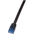 logilink patch cable flat cat5e u utp black 15m photo