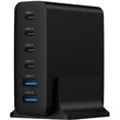 gembird 6 port 75w gan usb fast c harger black ta uc 2a4c pd75 01 bk photo