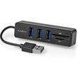 nedis ccgb60250bk01 usb 20 hub 1x usb a 3x usb a female 5  photo