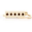 nedis ctgb90825iv02 telecom extension cable rj11 male 5x rj11 4 6 female 020m ivory photo