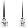 nedis tcgl90200bk20 telecom cable rj11 male rj11 male 200m black photo