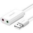 ugreen us205 external sound card 2x jack 35mm white photo
