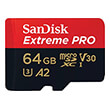 SANDISK SDSQXCU-064G-GN6MA EXTREME PRO 64GB MICRO SDXC UHS-I U3 V30 A2 WITH ADAPTER