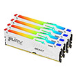 RAM KINGSTON FURY BEAST WHITE RGB 128GB (4X32GB) DDR5 5600MT/S CL40 XMP QUAD KIT KF556C40BWAK4-128