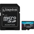 KINGSTON SDCG4/64GBSP CANVAS GO PLUS GEN4 64GB MICRO SDXC 200MB/S READ A2 U3 V30 + ADAPTER