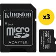 3 X KINGSTON SDCS2/32GB CANVAS SELECT PLUS 32GB MICRO SDHC 100R A1 C10 BULK