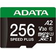 ADATA UD256GUI3V30A2SP-RA1 SPEED PLUS 256GB MICRO SDXC UHS-I 180MB/S U3 C10 WITH ADAPTER