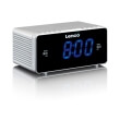lenco cr 520 stereo clock radio with 12 blue display and usb charger sliver photo