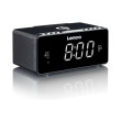 lenco cr 550 stereo clock radio with wireless qi and usb charger black photo
