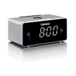 lenco cr 550 stereo clock radio with wireless qi and usb charger silver photo