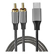4smarts active audio cable matchcord usb c to 2 cinch connector 1m textile black photo