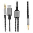 4smarts active audio cable matchcord usb c and 35mm to 35mm connector 1m textile black photo